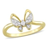 Mimi & Max 1/8ct Tdw Diamond Butterfly Design Ring In 10k Yellow Gold In Gold