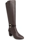 KAREN SCOTT ISABELL WOMENS FAUX LEATHER EMBOSSED KNEE-HIGH BOOTS