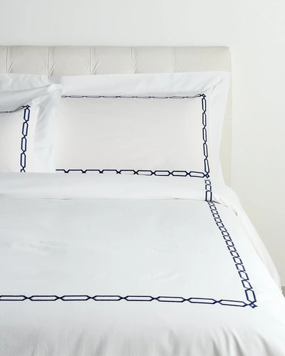 Dea Italian Linens Sinfonia Toscana Prato Embroidered Duvet Set In White