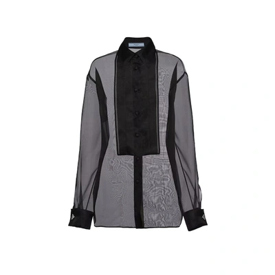 Prada Organza Shirt In Black