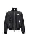 Dsquared2 Faux Shearling Black Bomber Jacket In Black