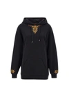 Etro Hooded Sweatshirt With Foliage Embroidery In Black