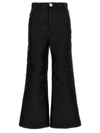 Giambattista Valli Cropped Silk Blend Pants In Black