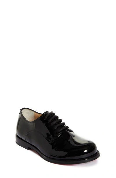 Christian Louboutin Kids' Derbynou Patent Leather Shoes In Black