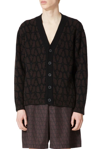 Valentino Vlogo Jacquard Cardigan In Multicolour