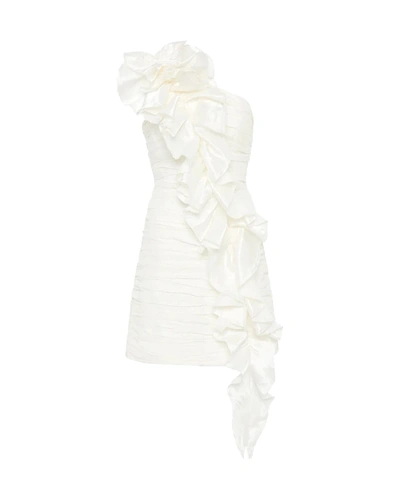 Aje Adelia Ruffled One-shoulder Minidress In White