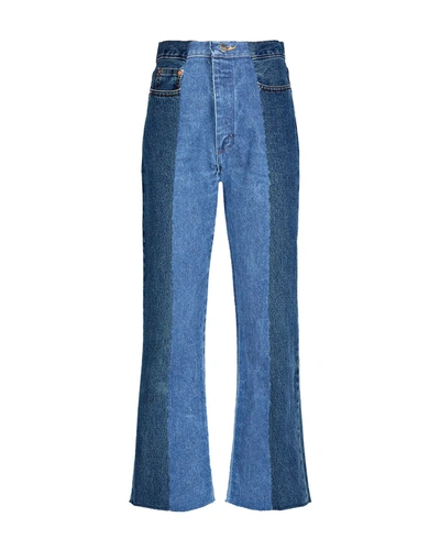 E.l.v. Denim Contrast Flare Jean In Blue