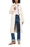 Barbour Somerland Belted Cotton-blend Trench Coat In Blanc/ Ancient Poplar