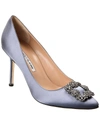 Manolo Blahnik 70mm Crystal-embellished Heeled Pumps In Blue