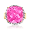 ROSS-SIMONS PINK TOPAZ AND . DIAMOND RING IN 14KT YELLOW GOLD