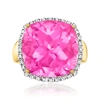 Ross-simons Pink Topaz And . Diamond Ring In 14kt Yellow Gold In Purple