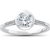 Pompeii3 1 1/10 Ct Lab Grown Diamond Aria Engagement Ring 14k White Gold In Multi