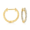 Rs Pure Ross-simons Diamond Inside-outside Huggie Hoop Earrings In 14kt Yellow Gold In Yellow