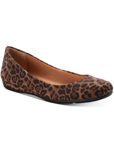 Sun + Stone Eliana Womens Microfiber Almond Toe Ballet Flats In Sunflower