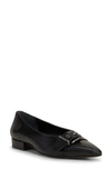 Vince Camuto Megdele Pointed Toe Flat In Black Leather