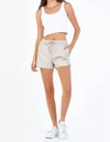Dear John Denim Clara Vegan Leather Shorts In Bone In Beige
