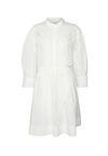 SEE BY CHLOÉ WOMEN RTW DRAWSTRING WAIST CUT OUT SHIRT DRESS IN WHITE
