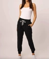 Dear John Denim Jacey High Rise Jogger Pants In Black In Black