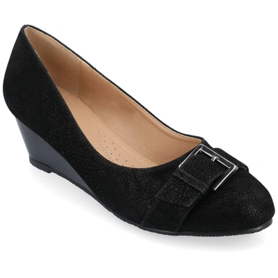 Journee Collection Collection Women's Comfort Graysn Wide Width Wedge In Black