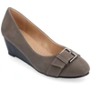 Journee Collection Collection Women's Comfort Graysn Wide Width Wedge In Grey
