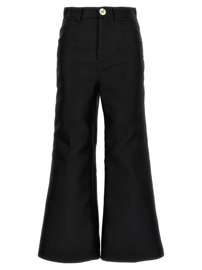 Giambattista Valli Cropped Silk Blend Trousers In Black