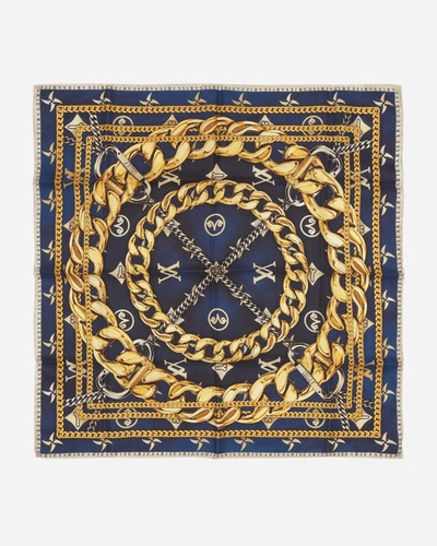 Aries Chain Print Silk Bandana In Multicolor