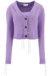 Giuseppe Di Morabito Twin Set With Rhinestone-studded Tubular In Purple