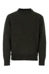 Maison Margiela Man Charcoal Wool Blend Sweater In Gray