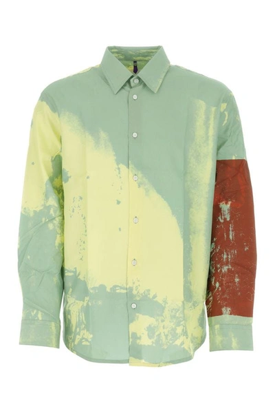 Oamc Man Printed Viscose Oversize Shirt In Multicolor