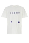 Oamc Logo-embroidered Cotton T-shirt In White