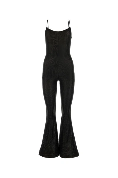 OSEREE OSEREE WOMAN BLACK STRETCH MESH JUMPSUIT
