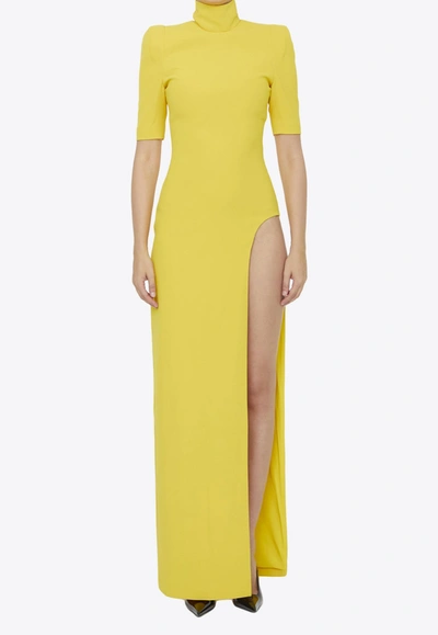 Monot Crêpe Long Dress In Yellow