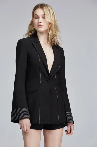 C/meo Collective Long Gone Contrast Blazer In Black W White