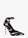Tom Ford Padlock Zebra-print Velvet Pumps In Black