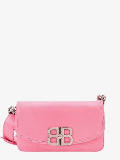 Balenciaga Pink Crossbody Bag With Palladium-tone Bb Logo In Leather Woman