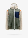 Sacai Colour-block Zip-up Hooded Jacket In Green