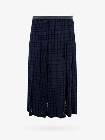 Durazzi Milano See Trough Checked Kilt Gonna Skirt In Blue