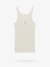 Saint Laurent Ribbed Tank Top In White