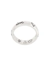 Gucci Blind For Love 5mm Sterling Silver Band Ring In Black,silver Tone