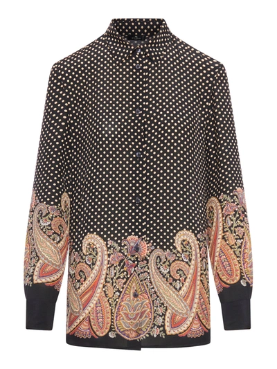 Etro Shirt In Silk In Black