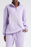 The Mayfair Group Choose Kindness Embroidered Quarter Zip Pullover In Lavender