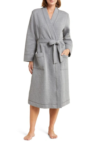 Natori Quilted Infinity Jacquard Dressing Gown In Heather Grey