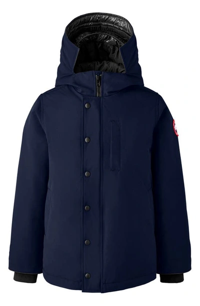 Canada Goose Kids' Logan Hooded 625 Fill Power Down Parka In Atlantic Navy-bleu Mar Atlan