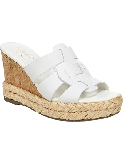 Franco Sarto Fioret Womens Padded Insole Cork Wedge Sandals In White