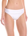 La Blanca Linea Ruched Hipster Bikini Bottoms In White