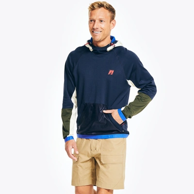 Nautica Mens Sustainably Crafted Fleece Pullover Hoodie In Blue