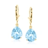 Ross-simons Pear-shaped Sky Blue Topaz Earrings In 14kt Yellow Gold In Blue