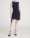 HALSTON HERITAGE KAYLIN DRESS IN NAVY