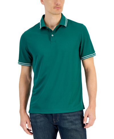 Club Room Men's Performance Stripe Polo, Created For Macy's In Spruce Up