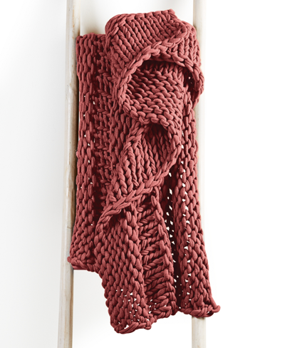 Oake Chunky Knit Throw, 50" X 60", Created For Macy's In Chianti